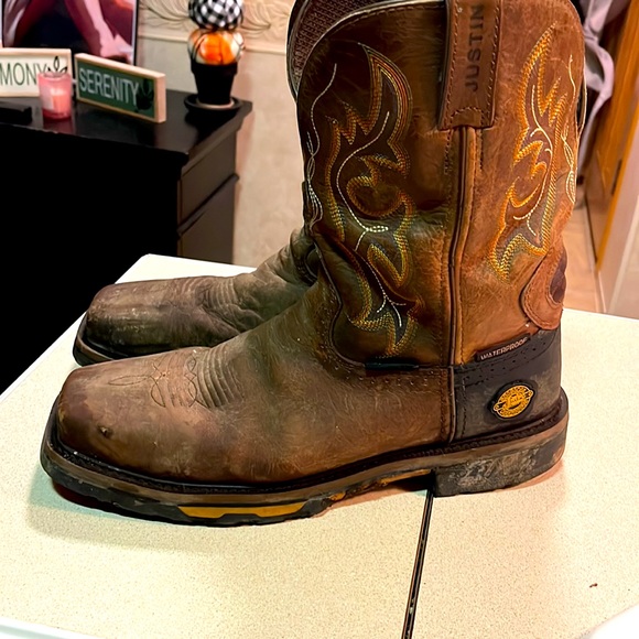 Justin Waterproof Work Boots size 11 D - Picture 2 of 8